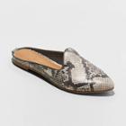 Women's Violet Faux Leather Snake Print Spot Mules - Universal Thread Gray