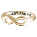 Distributed By Target Women's Sterling Silver Elegantly Engraved Infinity Ring With Best Friends - Yellow