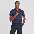 Men's Leaf Print Slim Fit Short Sleeve Pique Polo Shirt - Goodfellow & Co Blue S, Men's,