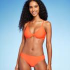 Women's Center Front Ring Triangle Bikini Top - Shade & Shore Orange