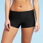 Women's Foldover Swim Boyshort - Kona Sol Black M,