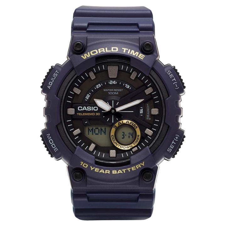 Casio Men's Ana-digi Watch - Blue (aeq110w-2avcf),