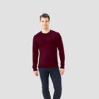 Fol Select Fruit Of The Loom Men's Long Sleeve T-shirt - Athletic Maroon (red)