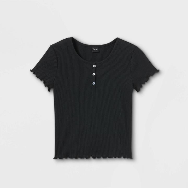 Girls' Henley T-shirt - Art Class Black