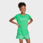 Girls' Short Sleeve 'le Sports Club' Graphic T-shirt - All In Motion Green