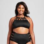 Clean Water Women's Strappy Halter Bikini Swim Top - Black
