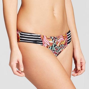 Social Angel Women's Floral Hipster Bikini Bottom - Coral