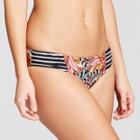 Social Angel Women's Floral Hipster Bikini Bottom - Coral