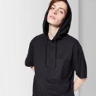 Target Men's Short Sleeve French Terry Hooded Sweatshirt - Original Use Black