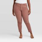 Women's Plus Size High-rise Cropped Skinny Fashion Pants - Universal Thread Pink
