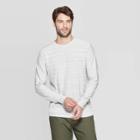 Men's Micro Striped Standard Fit Crew Neck Sweater - Goodfellow & Co Light Gray S, Men's,