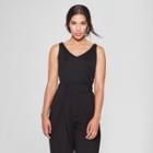 Women's Sleeveless V-neck Tank Top - Prologue Black