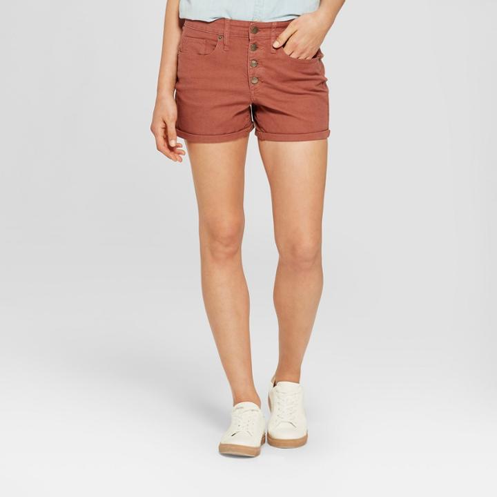 Women's High-rise Midi Utility Shorts - Universal Thread Brown