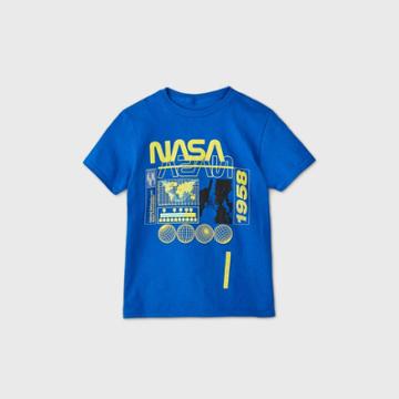 Hybrid Apparel Boys' Short Sleeve Nasa T-shirt - Blue