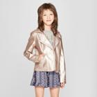 Girls' Metallic Moto Jacket - Art Class Purple