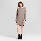 Women's Tie Sleeve Sweater Dress - Nitrogen Brown