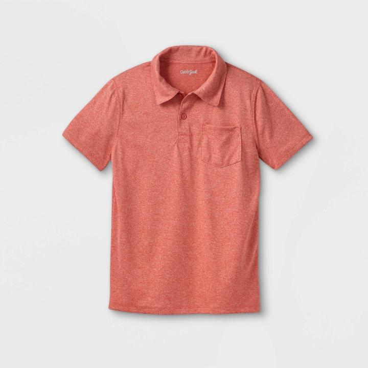 Boys' Performance Short Sleeve Polo Shirt - Cat & Jack Heather Red