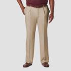 Haggar Men's Big & Tall Cool 18 Pro Classic Fit Pleat Casual Pants - Khaki 44x36,