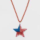 American Flag Light Up Star Pendant Necklace - Charlotte Red