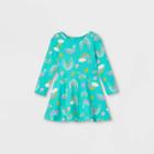 Toddler Girls' Knit Long Sleeve Dress - Cat & Jack Teal