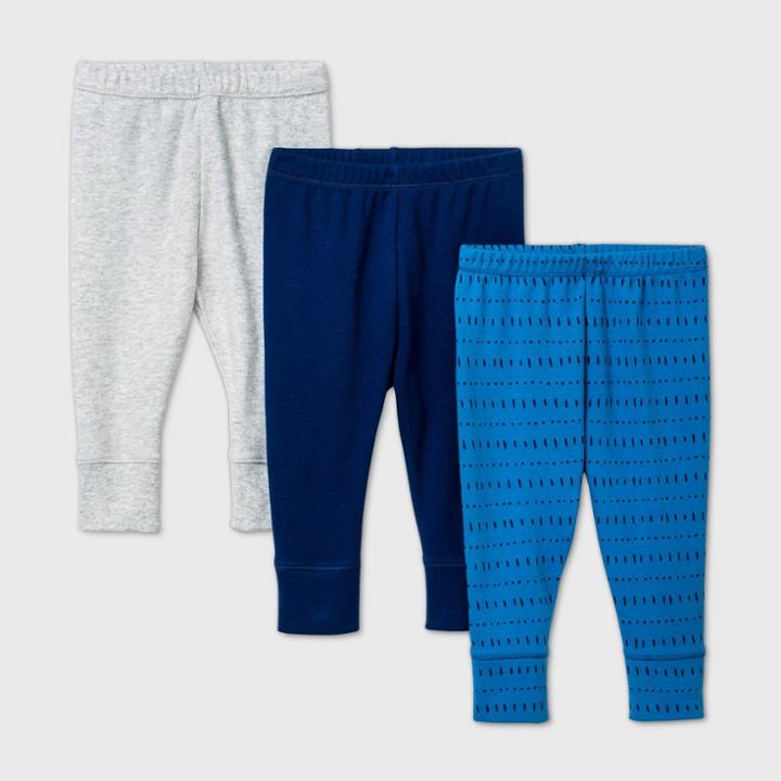 Baby Boys' 3pk Dino Dreams Pull-on Pants - Cloud Island Blue Newborn