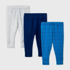 Baby Boys' 3pk Dino Dreams Pull-on Pants - Cloud Island Blue Newborn