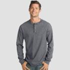 Hanes Men's Long Sleeve Beefy Henley Shirt - Slate (grey)