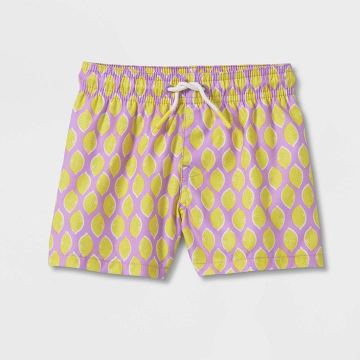 Baby Boys' Fruit Print Swim Shorts - Cat & Jack Lemon Yellow
