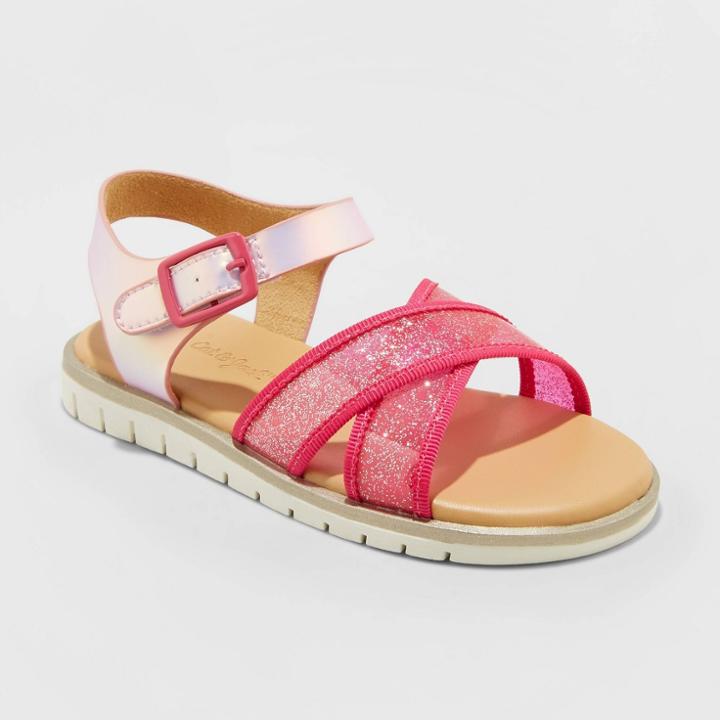 Toddler Girls' Alicia Ankle Strap Sandals - Cat & Jack Pink 5, Toddler Girl's