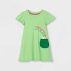 Toddler Girls' Full Of Luck Short Sleeve Dress - Cat & Jack Green