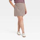 Women's Plus Size A-line Skirt - A New Day Dark Brown Plaid