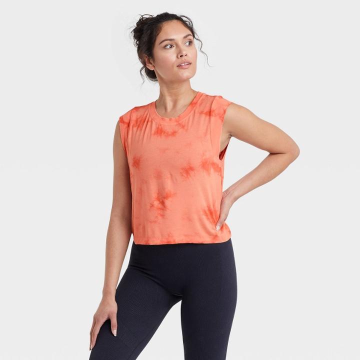 Women's Muscle Tank Top - Joylab Peach Orange