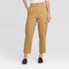 Women's Mid- Rise Straight Leg Ankle Length Cargo Pants - Who What Wear Brown