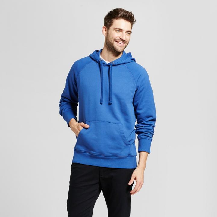 Men's Standard Fit Long Sleeve Hooded Sweatshirt - Goodfellow & Co Royal Blue