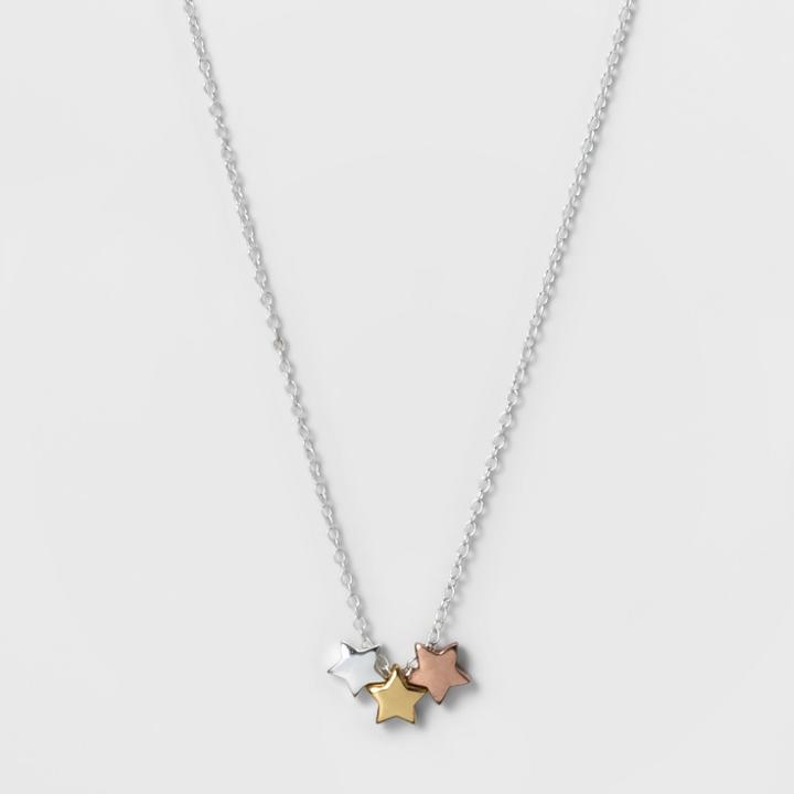 Distributed By Target Sterling Silver Triple Star Charm Necklace