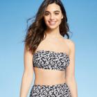 Women's Shoulder Tie Bandeau Bikini Top - Kona Sol Black/white