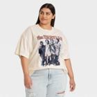 Women's The Beatles Plus Size Short Sleeve Oversized Graphic T-shirt - Off-white