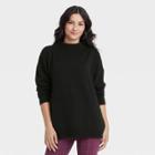 Women's Slouchy Mock Turtleneck Pullover Sweater - A New Day Black