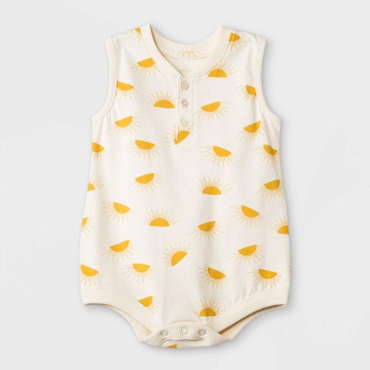 Grayson Mini Baby Boys' Sunshine Henley Bodysuit - White