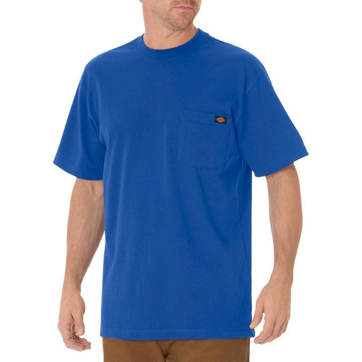 Dickies Men's Cotton Heavyweight Short Sleeve Pocket T-shirt- Royal Blue