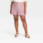 Women's Plus Size High-rise A-line Pleated Shorts - Universal Thread Purple