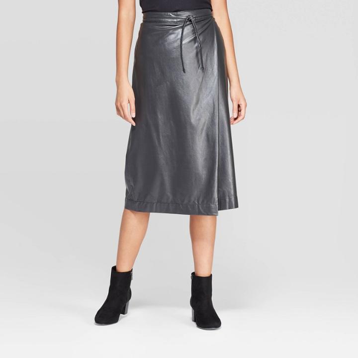Women's Regular Fit Wrap Tied Midi Skirt - Prologue Gray
