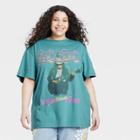 Women's Ac/dc Plus Size Short Sleeve Oversized Graphic T-shirt - Blue