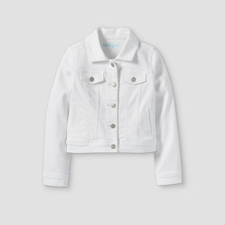 Girls' Destructed Jean Jacket - Cat & Jack White