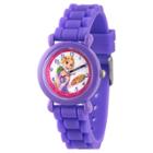 Girls' Disney Princess Rapunzel Purple Plastic Time Teacher Watch, Purple Silicone Strap, Wds000147