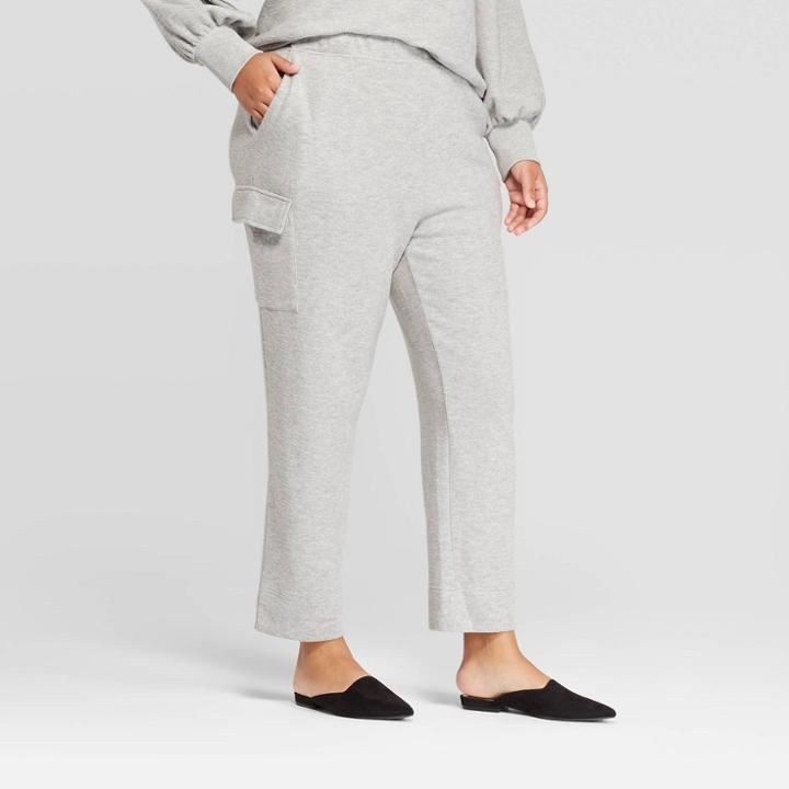 Women's Plus Size Mid-rise Straight Capri Lounge Pants - Who What Wear Gray X, Women's