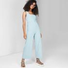 Women's Strappy Square Neck Knit Jumpsuit - Wild Fable Teal