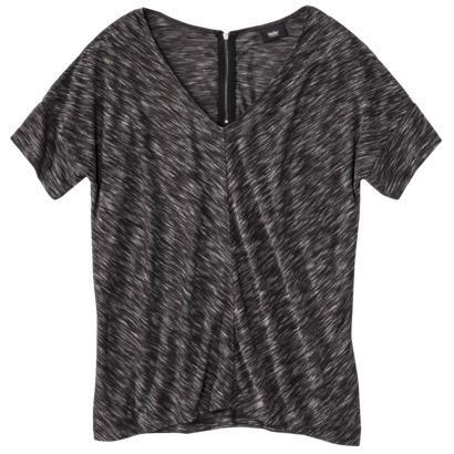 Mossimo Women's Back Zip Tee - Chimney Gray
