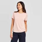 Women's Casual Fit Short Sleeve Crewneck Sandwash T-shirt - A New Day Pink