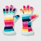 Girls' Fleece Glove - Cat & Jack Multi Stripe 4-7, Girl's,